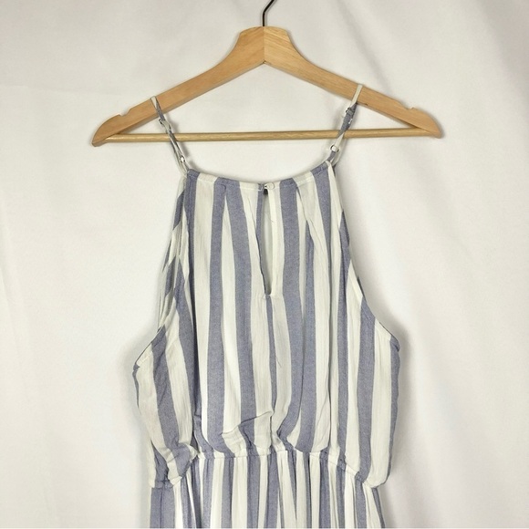 Staccato Blue Hey Sailor Stripe Wide Leg Jumpsuit L - Picture 6 of 6